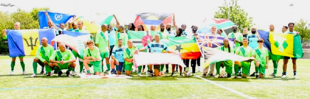 Windrush Legacy Footballers bearing Flags of their countries