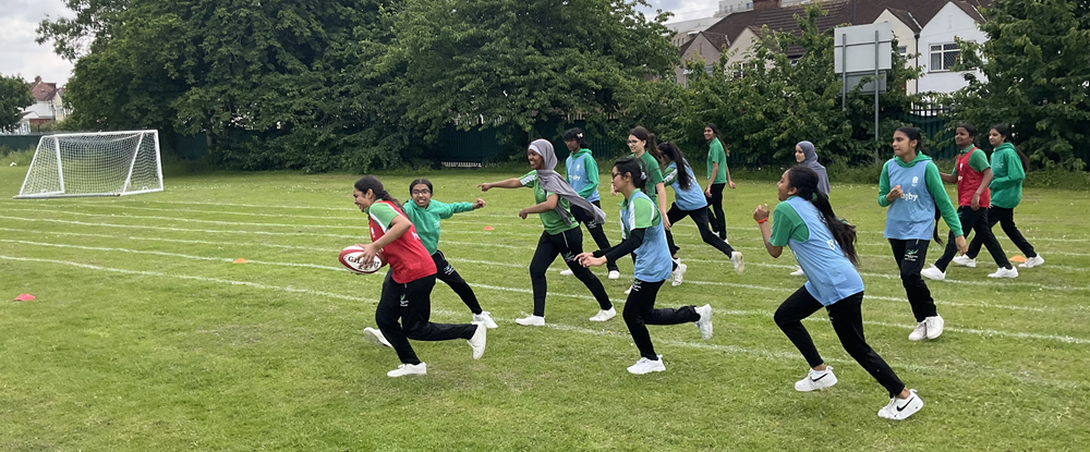 Girls try Rugby at inter-school Tournament