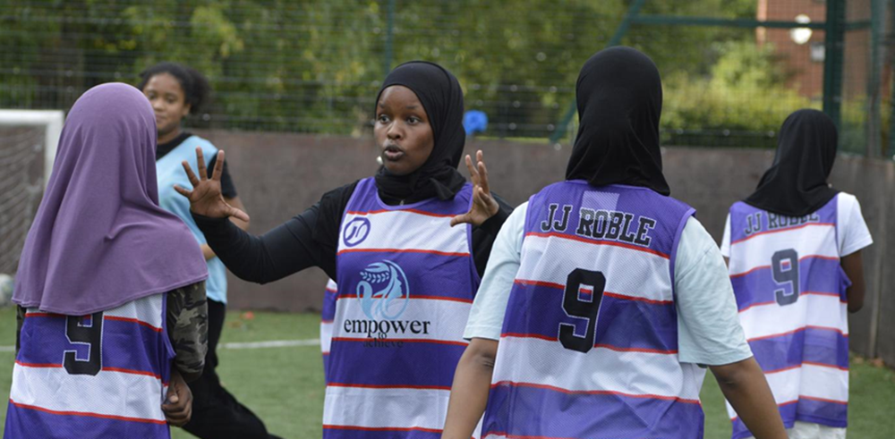 Jawahir 'JJ' Roble coaching girls